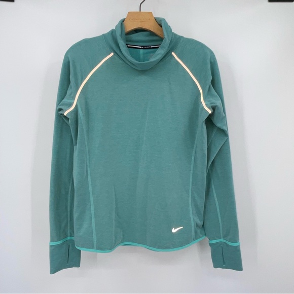 Nike Element Cowl neck Long Sleeve Reflective Running Shirt Size Medium B15 - Picture 2 of 8